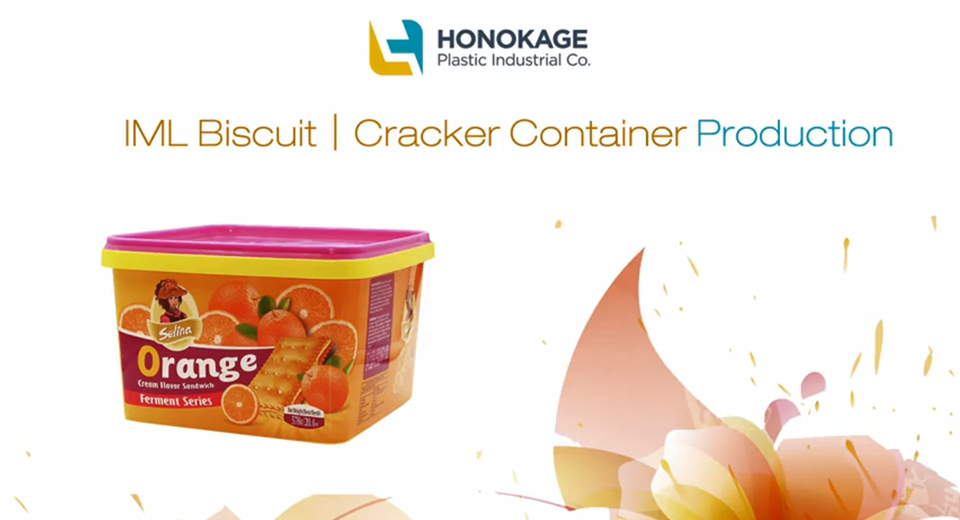2.5l Square IML Biscuit Container In Plastic Material Producing Video