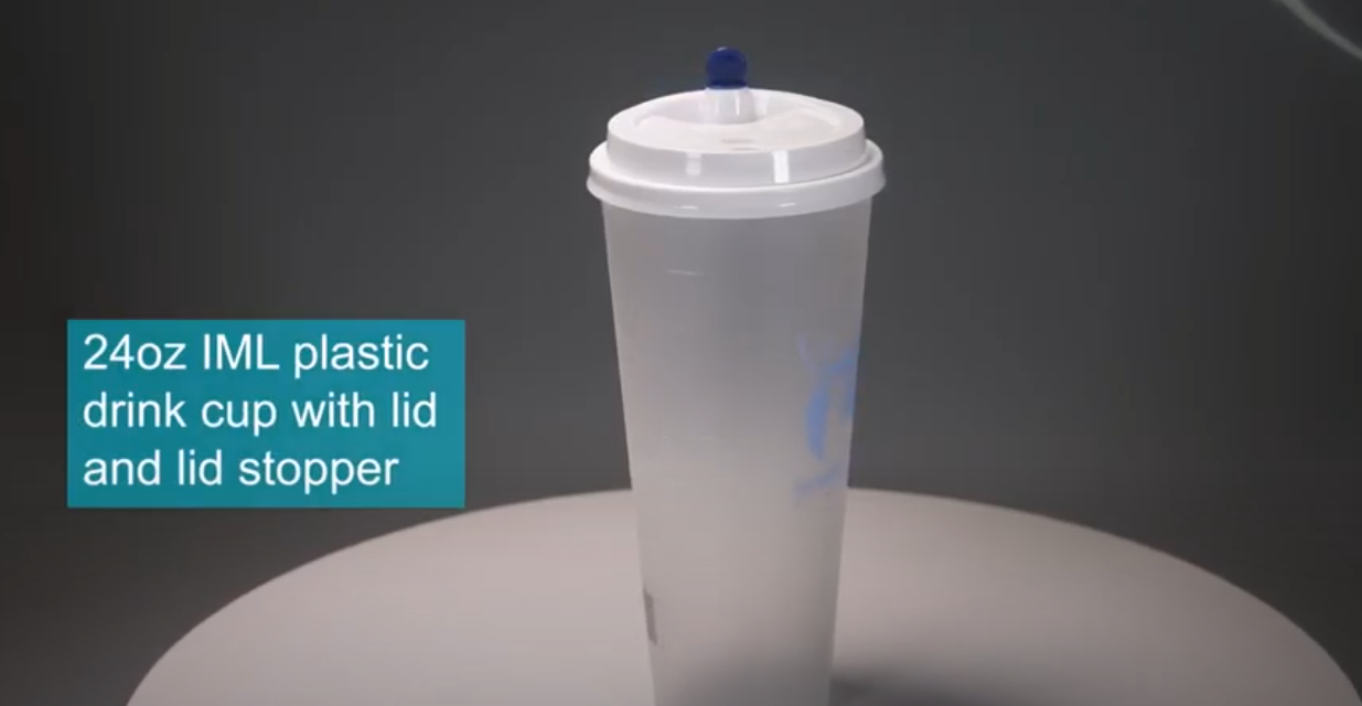 700ml Plastic Printed Milk Tea Cup Producing Video