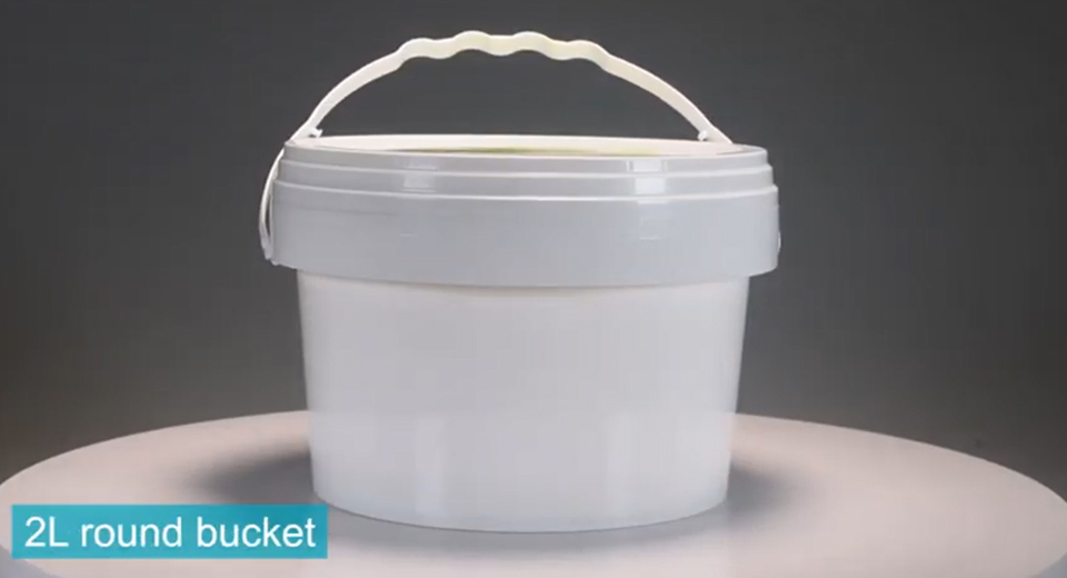 1kg Round Plastic Yogurt Container With Handle Producing Video