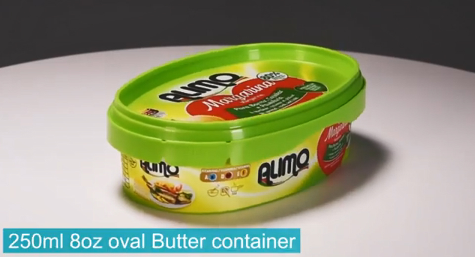 250g Oval Butter Container  Made by Polypropylene PP Material Video