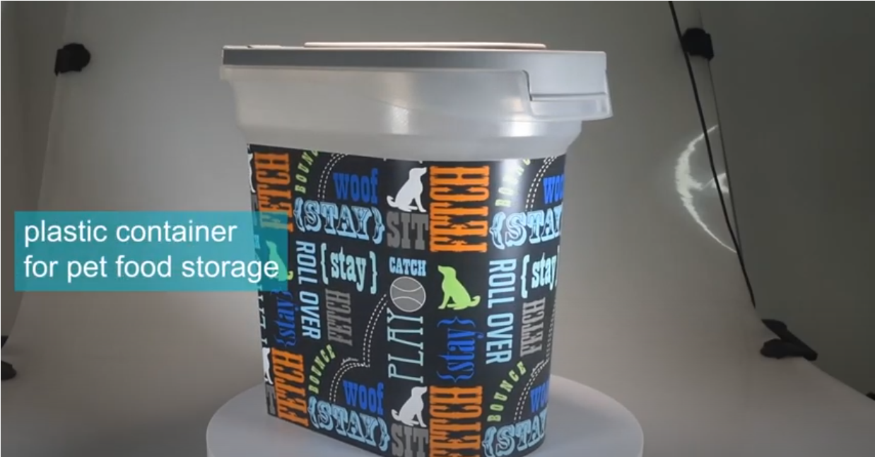 7lbs IML Pet Food Storage Container With Spoon Video