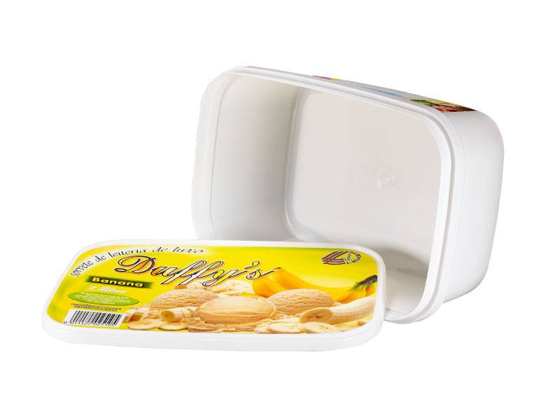 1l Square Plastic Ice Cream Container - honokage - Medium