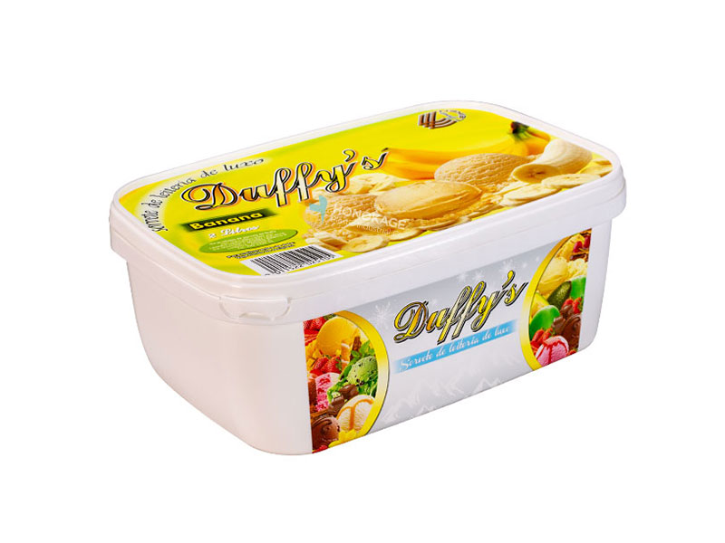 2 Litre Rectangular Ice Cream tub with Lid/Food Storage container Restaurant