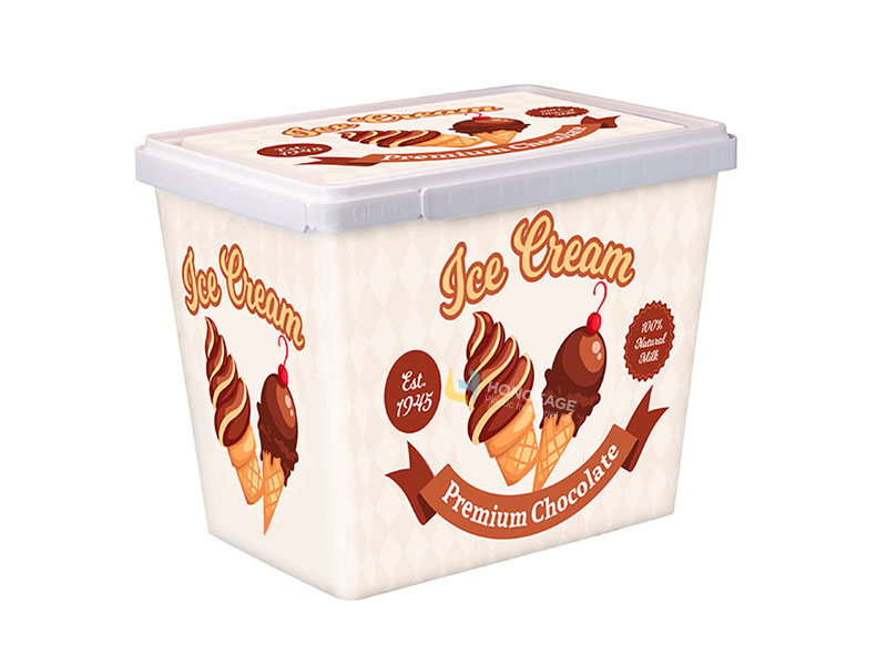 2L Rectangular Plastic IML Ice Cream Container As Tall Height Wholesale  Manufacturer