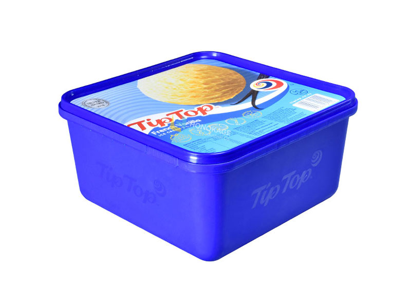 2l Square Plastic IML Ice Cream Container Wholesale Manufacturer