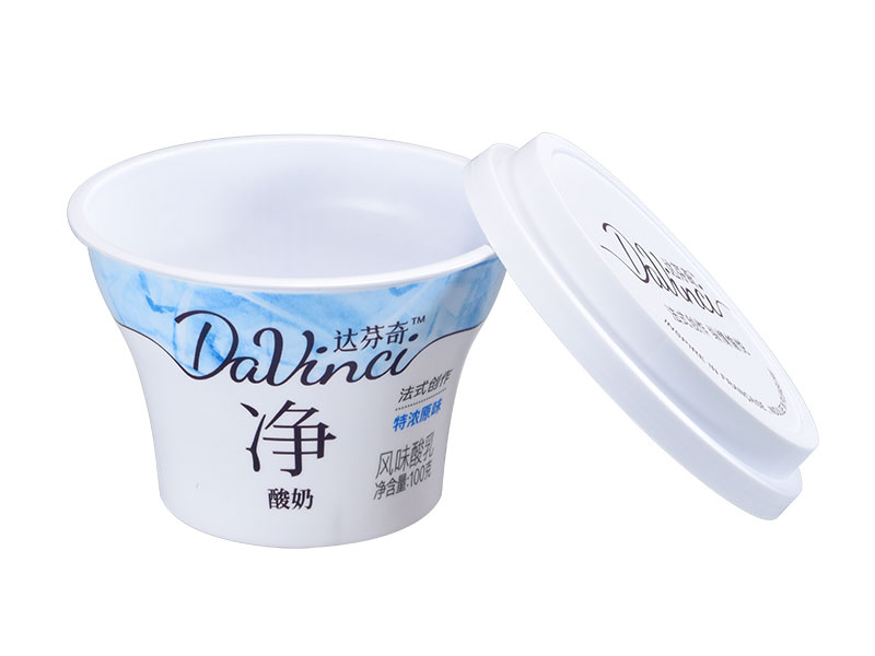 100g Plastic Shrinkage Film Yogurt Cup With Lid and Spoon Wholesale  Manufacturer