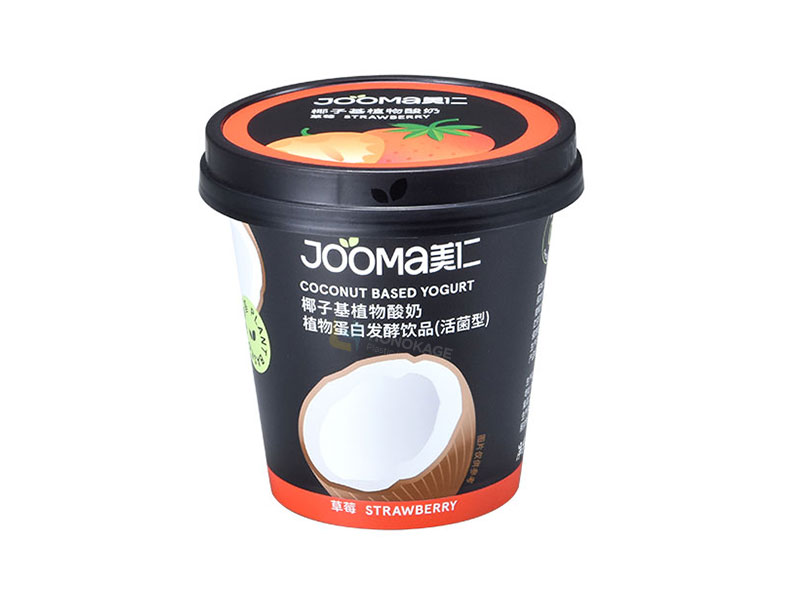 100g Round IML Plastic Yogurt Cup With Lid And Spoon