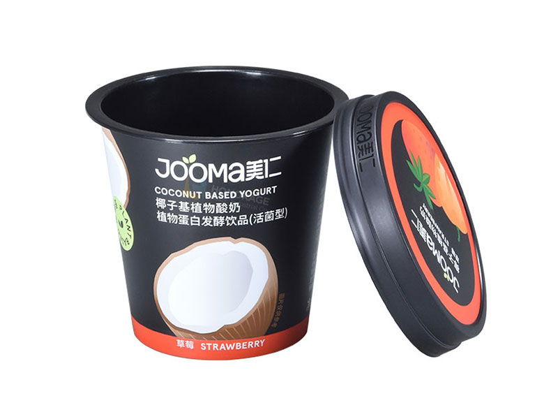 100g round iml plastic yogurt cup with lid and spoon 2