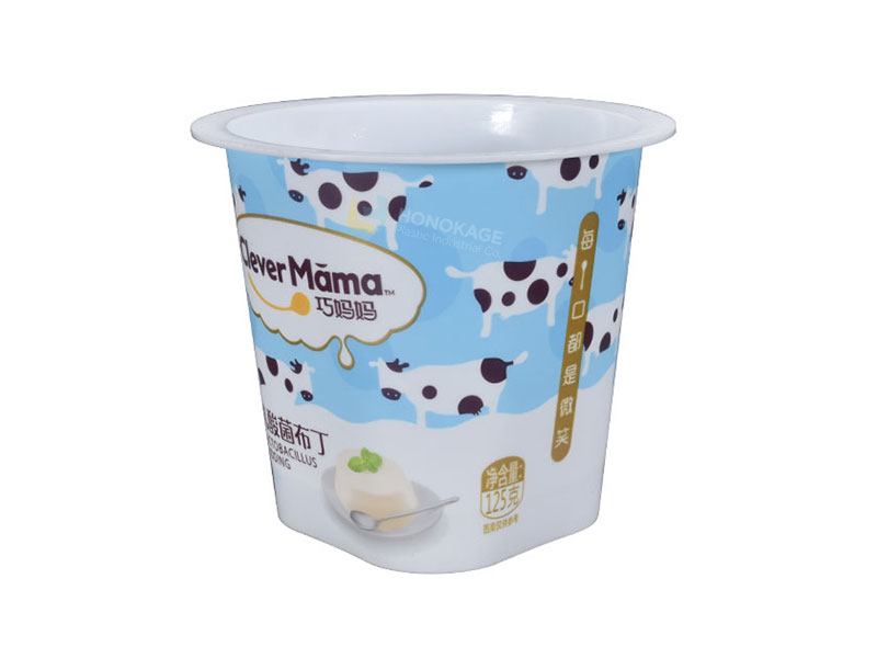 125g Plastic IML Yogurt Cup As Bottom Square And Top Round