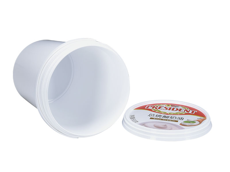 1kg round plastic yogurt container with handle 4