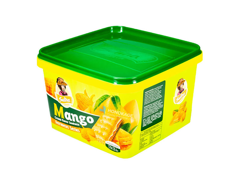 2.5l Square IML Biscuit Container In Plastic Material