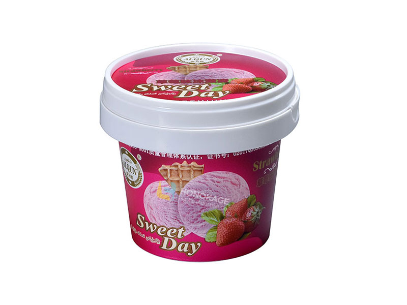 125ml IML Plastic Ice Cream Container With Spoon