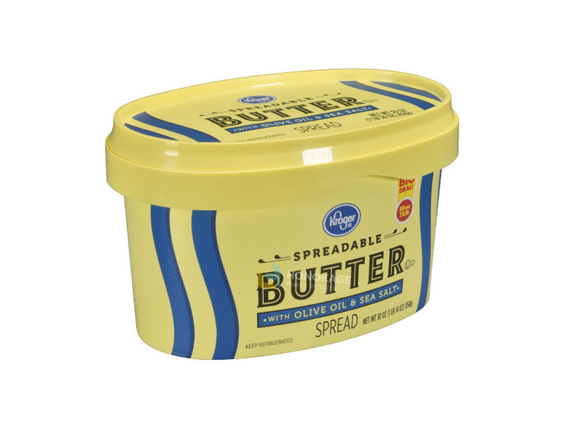 30oz Oval Plastic IML Margarine Container