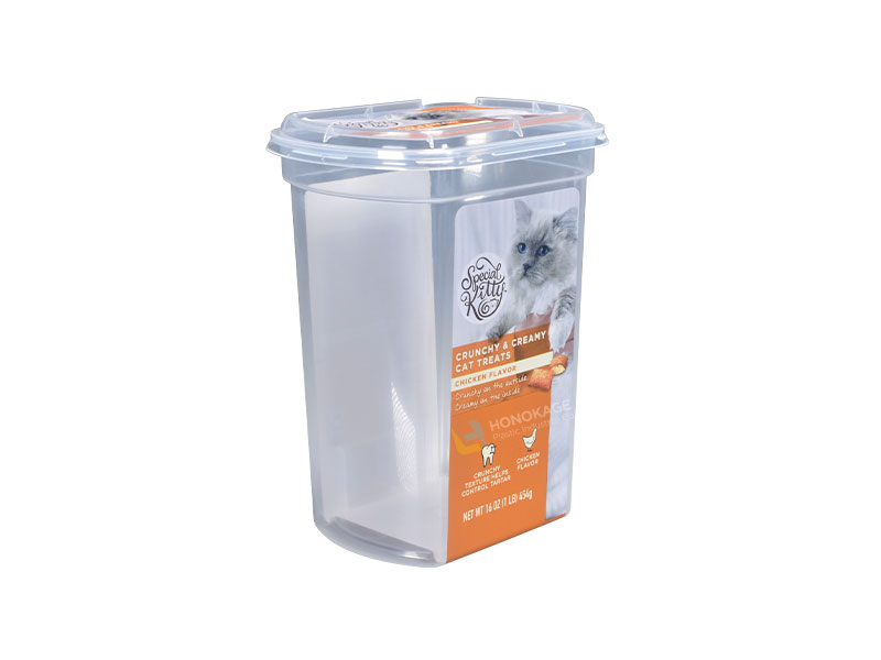 16oz rectangular iml pet food storage container 1