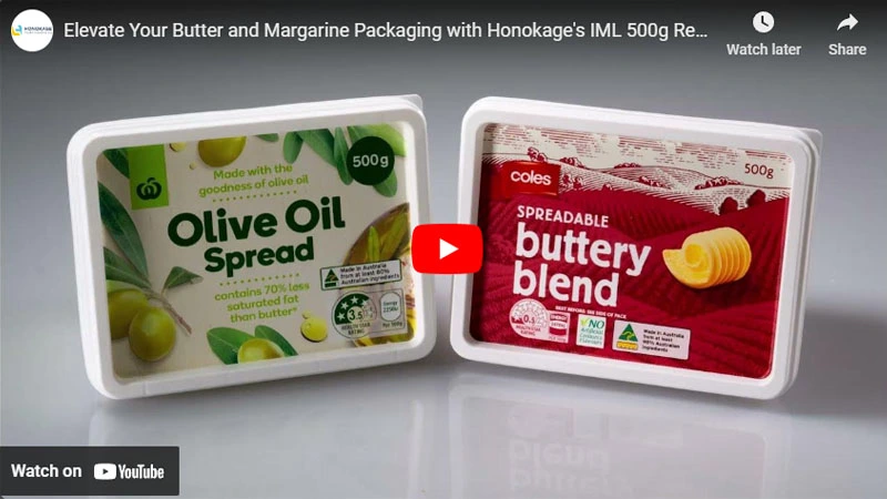 Elevate Your Butter and Margarine Packaging with Honokage's IML 500g Rectangular Containers