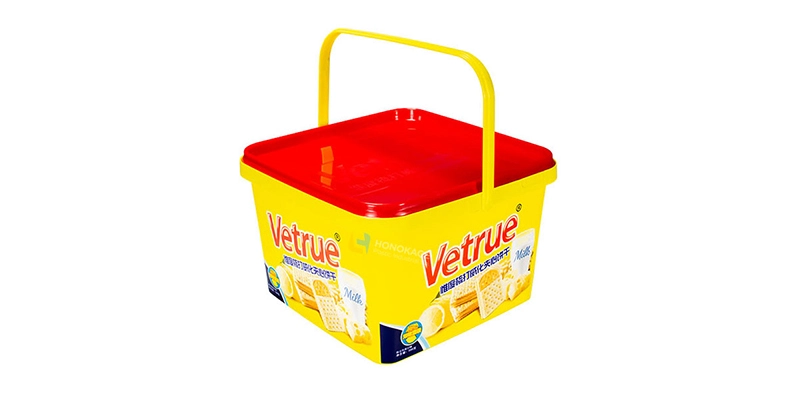 2.5l IML Flexo Printing Biscuit Container With Single Handle