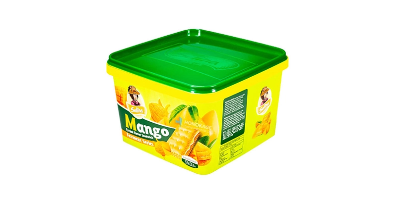2.5l Square IML Biscuit Container In Plastic Material