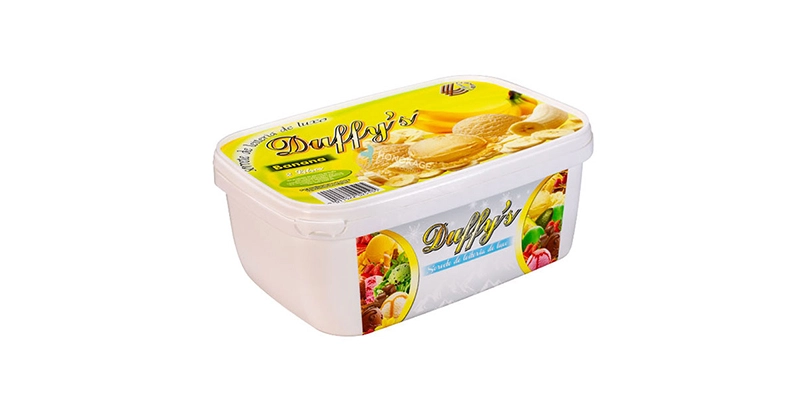 2l IML Plastic Ice Cream Container As Rectangular Shape